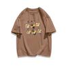 Summer Short Sleeved Tshirt New Korean Ins Retro Cartoon Cat Print Loose Pullover Top