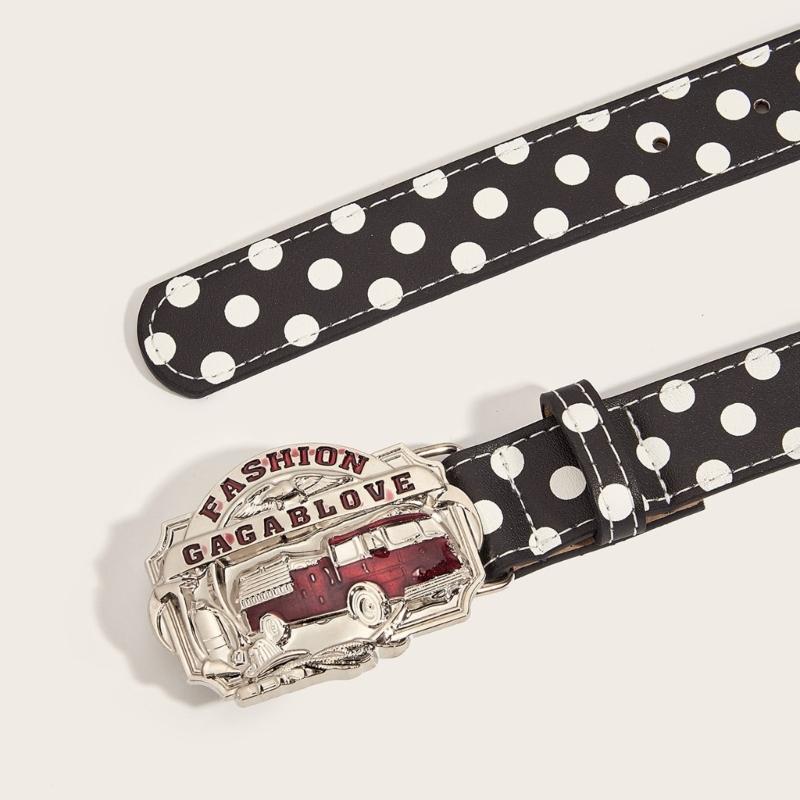 All Matching Dotted Print PU Leather Waist Belt Fashion Skinny Waistband Dress Belt Elegant Pants Belt Waist Decors