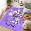 Personalized Name Purple Stars Living Room Non-Slip Area Rug Soft Carpet for Bedroom Playroom Sofa Office Home Decor Doormat