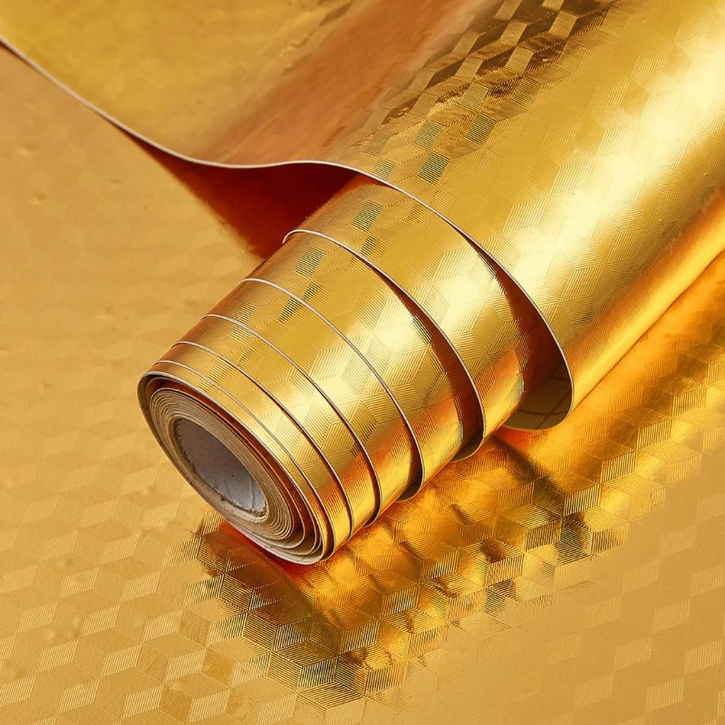 Foil Paper Kitchen Oil-Proof Film Stove Waterproof Moisture-Proof Self-Adhesive Wallpaper Countertop Cabinet Renovation Tile Sticker