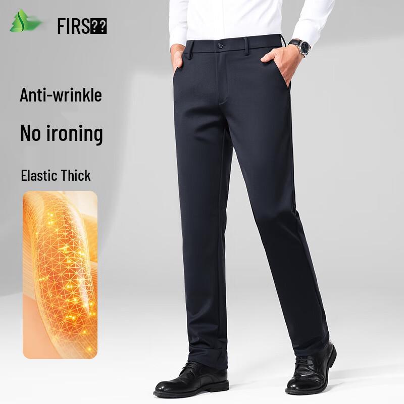 

Men s Wrinkle-Resistant Thick Straight-Leg Casual Pants 40