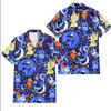 Nuevas Camisas Amarillas Hawaianas para Hombre Pintura Creativa de Paisaje Chino Manga Corta Camisas Aloha Estilo Cubano Verano