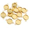 New 20pcs 12mm Inner Size Stainless Steel Gold Plated Single/Double Loop Style Cabochon Base Cameo Setting Charms Pendant Tray