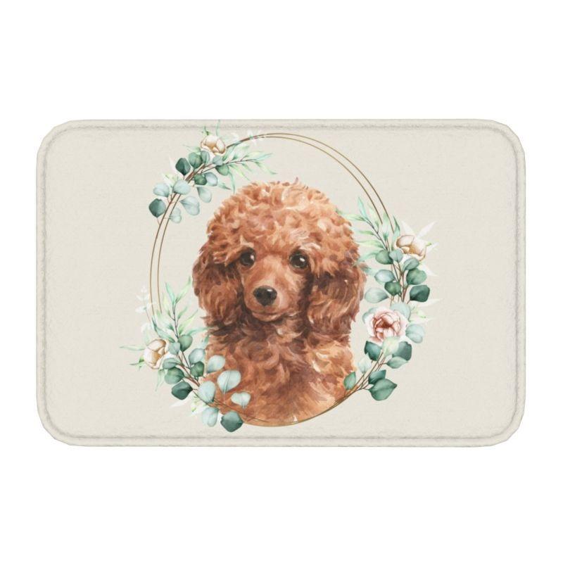 Starry Night Poodle Entrance Door Mat Anti-Slip Kitchen Bathroom Cute Pet Puppy Floor Bedroom Home Decor Rug Entrance Carpet Rug