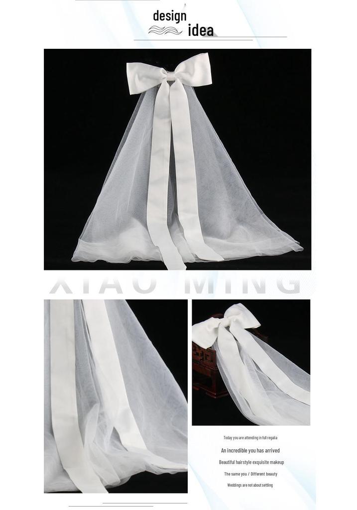 2020 Korean Style Bridal Veil & Hair Comb – White Fairy Headdress, Sweet & Simple Wedding Dress Accessory