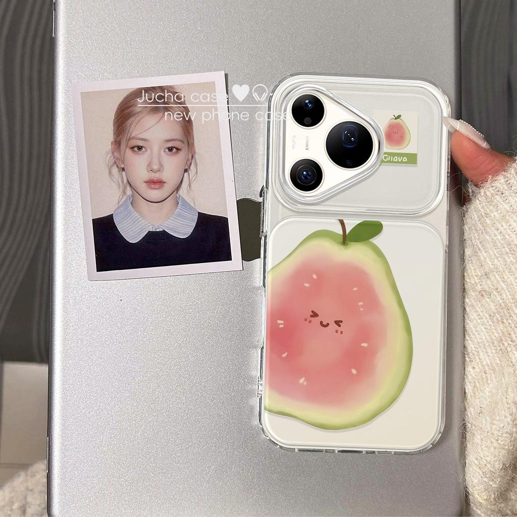 Applicable to Huawei pura90pro mobile phone case cute female anti-drop cartoon creative 70ultra small fresh guava