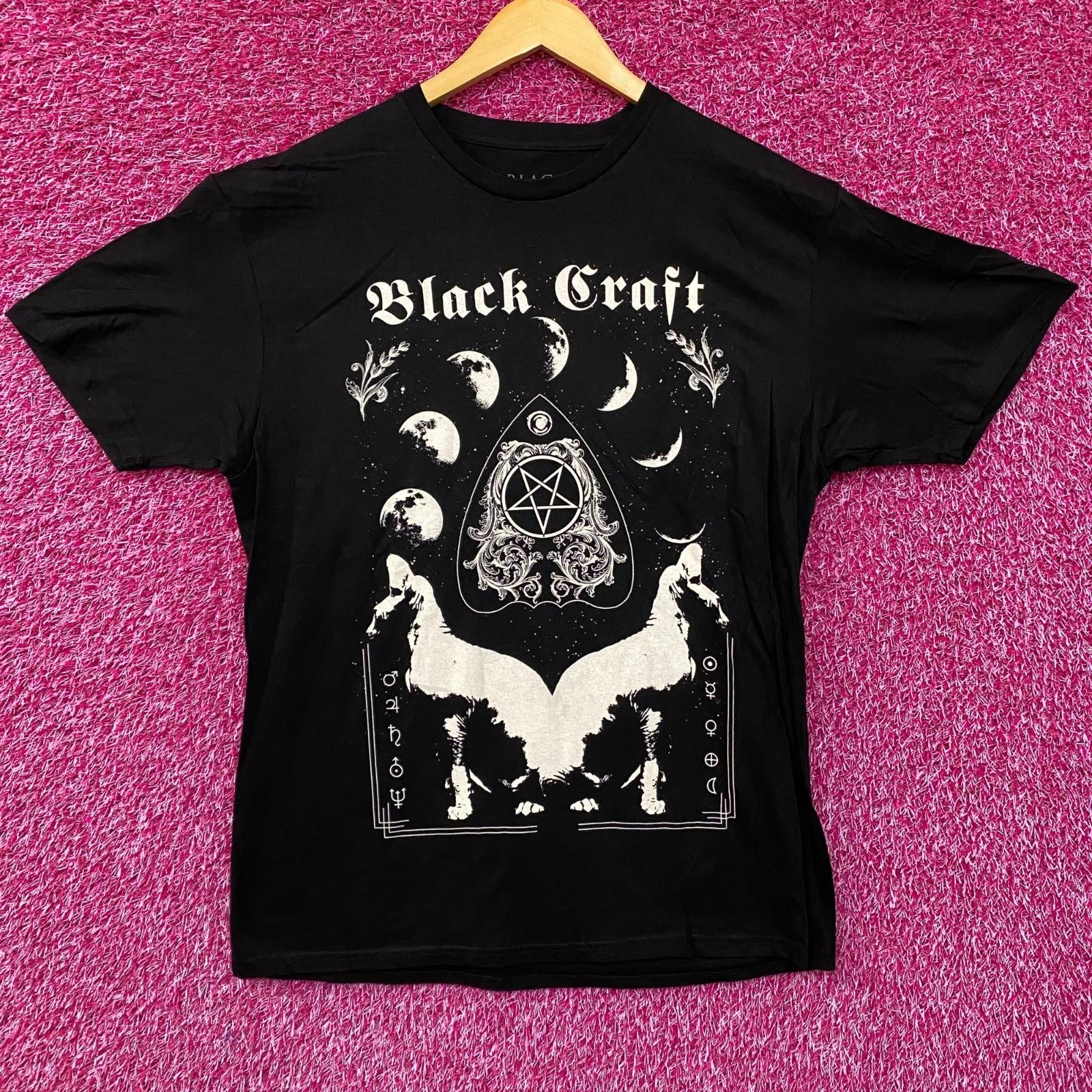 Black Craft Phases of The Moon Dark Astrology T-Shirt L XL