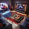 1PC Custom Name American Deer Flag Theme Floor Mat Ideal for Living Room, Game Rooms, Office, Bedroom,Floor Mat Playful Design