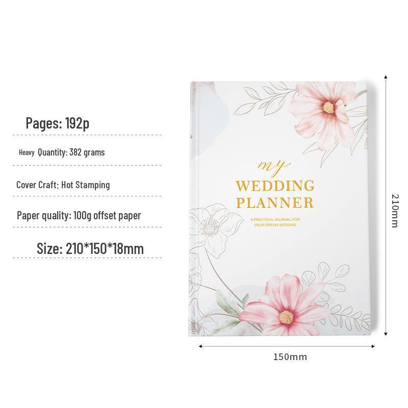 Red Hardcover Wedding Planner and Budget Notebook
