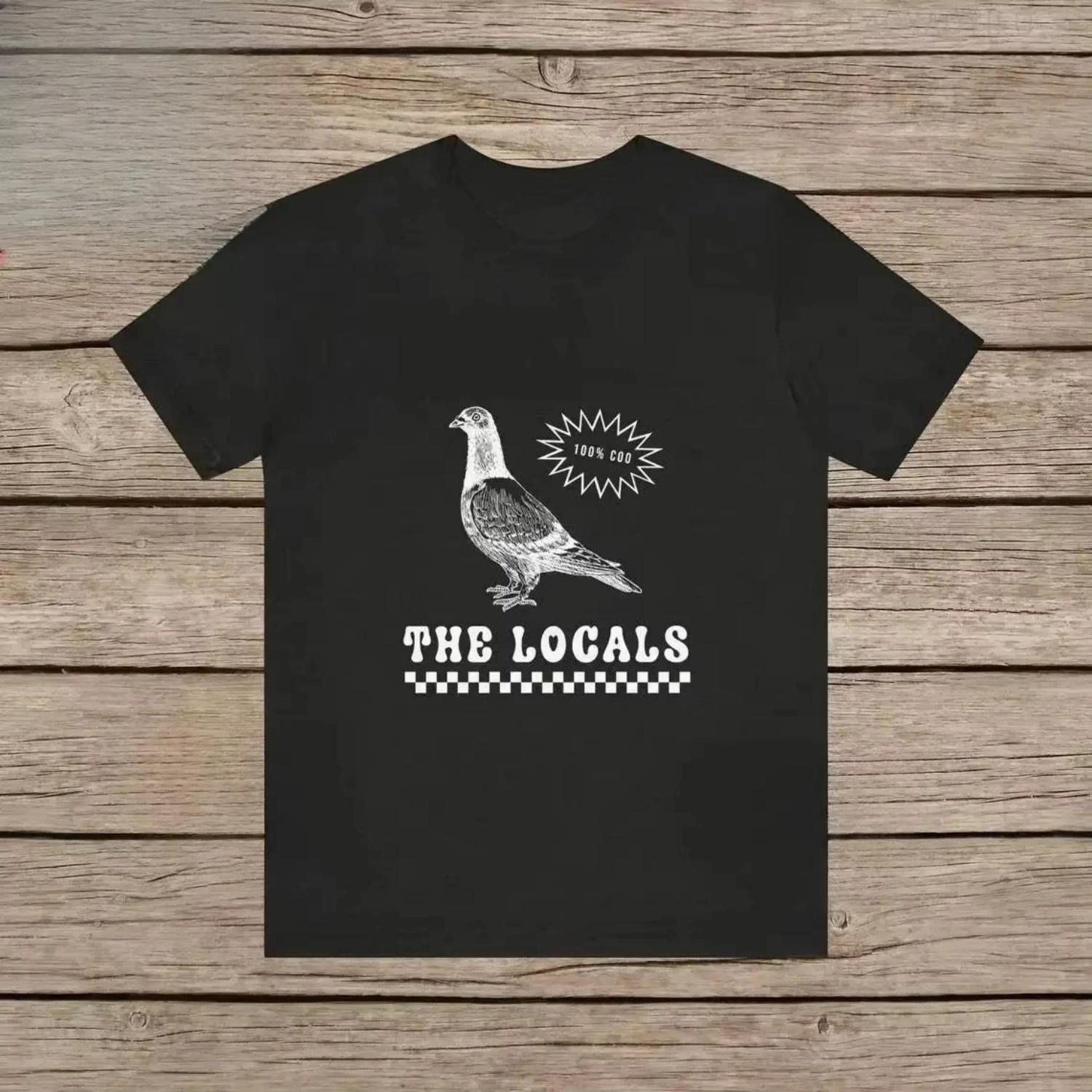 

The Locals Pigeon Funny Retro Unisex T-shirt Silly Pigeons Lover Bird Vintage Local Street Cotton TShirt Unisex Breathable Top XXXXXL чорний