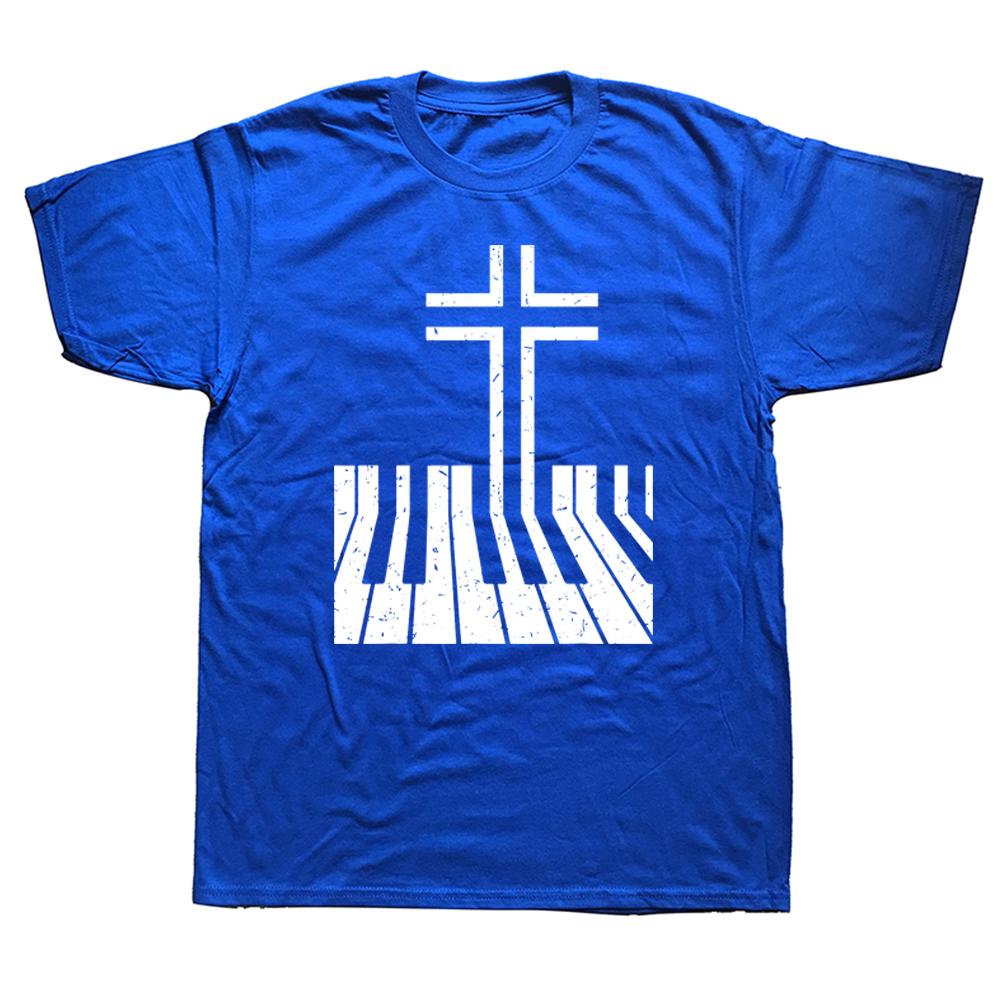 Christlicher Klavierspieler Geschenk Design Klavierlehrer Tastatur T-Shirts Grafik Kurzarm Musiker Musiklehrer T-ShirtF