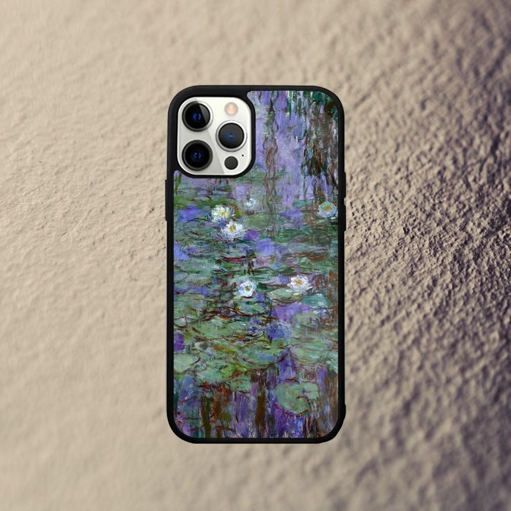Etui na telefon ze sztuką Claude'a Moneta dla iPhone'a 15,14,13,12,11,Plus,Pro,Max Mini Magsafe Magnetyczne Bezprzewodowe Ładowanie