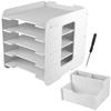 Horizontal Document Tray, 5-Tier, A4 Size, Desk Organization, Assembled, No Tools Required, Office