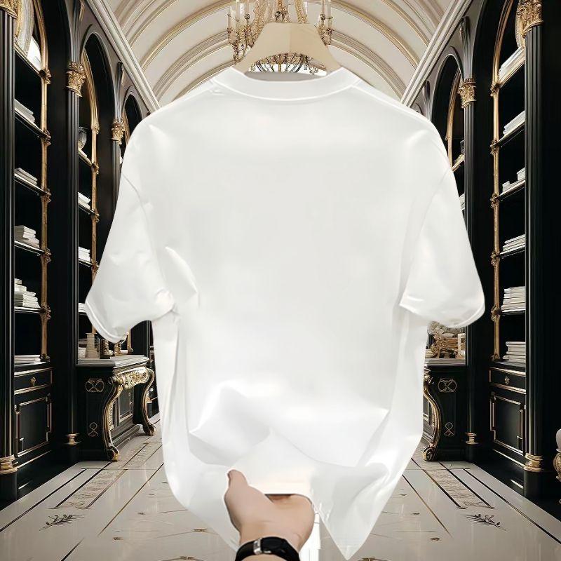 Summer Printed Round Neck Men's Loose and Fashionable Versatile Short Sleeved T-shirt Tops