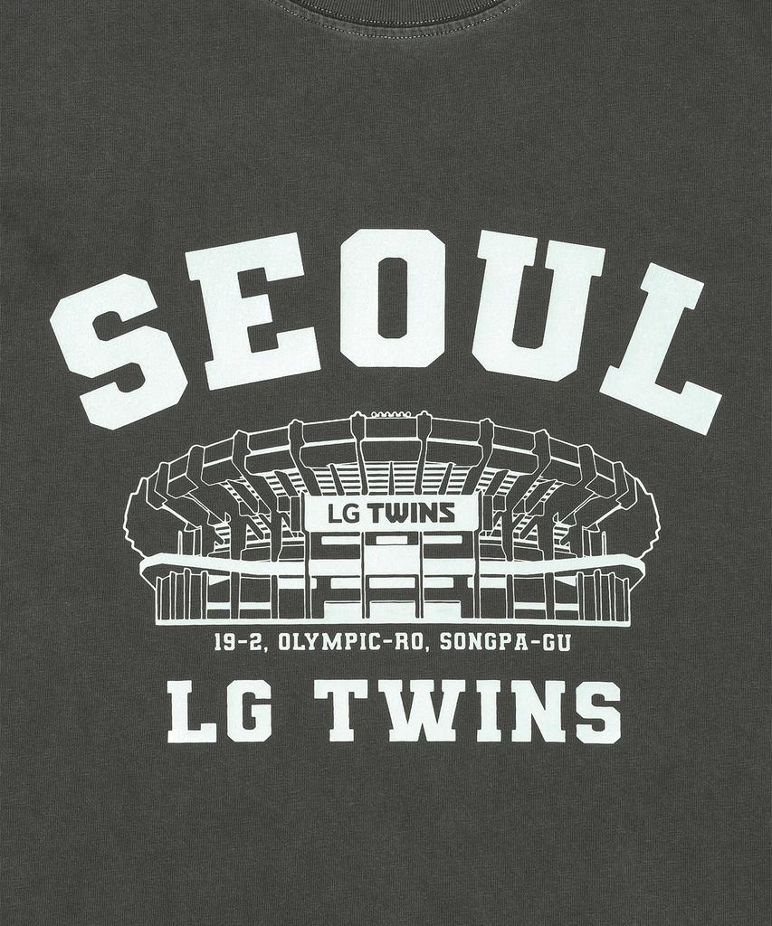 Hangugyaguwiwonhoe Mss X Kbo Ballpark Short Sleeve T-Shirt Charcoal Gray [Seoul Lg Twins]