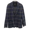 T-JACKET Check Pattern Long Sleeve Tailored Jacket S Navy Ancon Men's Used
