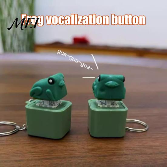 Tragbares Schlüsselanhänger-Spielzeug 1/2 Stück Möwen-Mine-Knopf-Schlüsselanhänger, Wiederaufladbarer Fidget-Clicker mit echtem taschengroßem Stress-Geräusch und LED-Licht, Mini