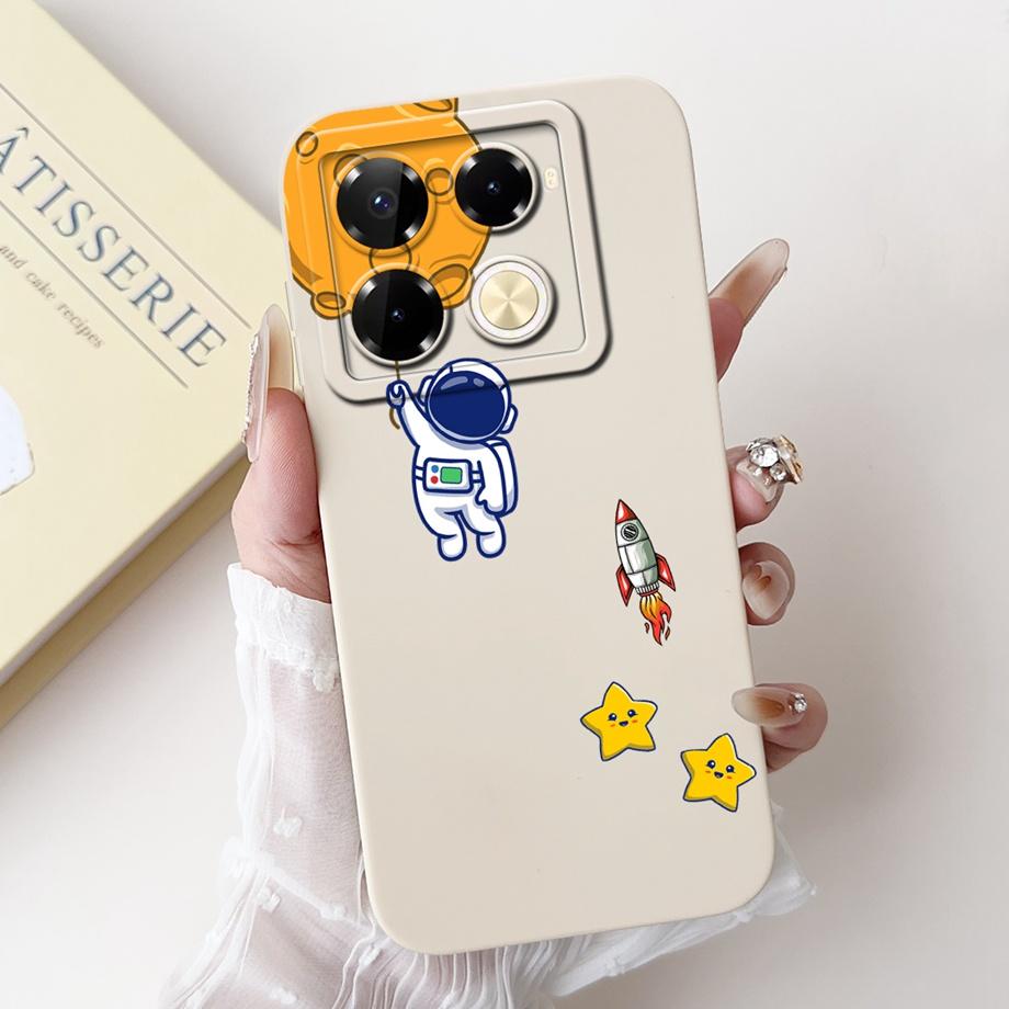 For Infinix Note 40 X6853 / Note 40 Pro 4G 5G / Note 40 Pro+ Plus Case Cover Liquid Silicone Soft TPU Cool Style Cartoon Fundas