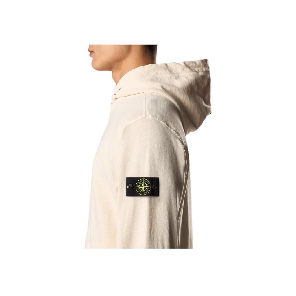 Stone Island Solid Color Hooded Zip Sweater Unisex sweater Ivory K1S156100021S0060V0193