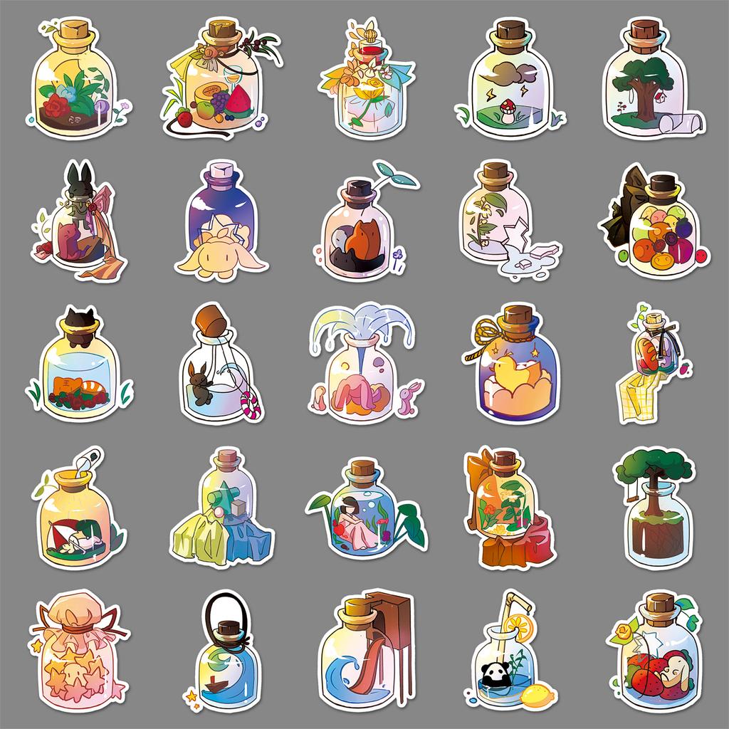 50 Bottles In The World Graffiti Personalized Cartoon Guka Hand Account Decoration Mobile Phone Case Suitcase Sticker Waterproof