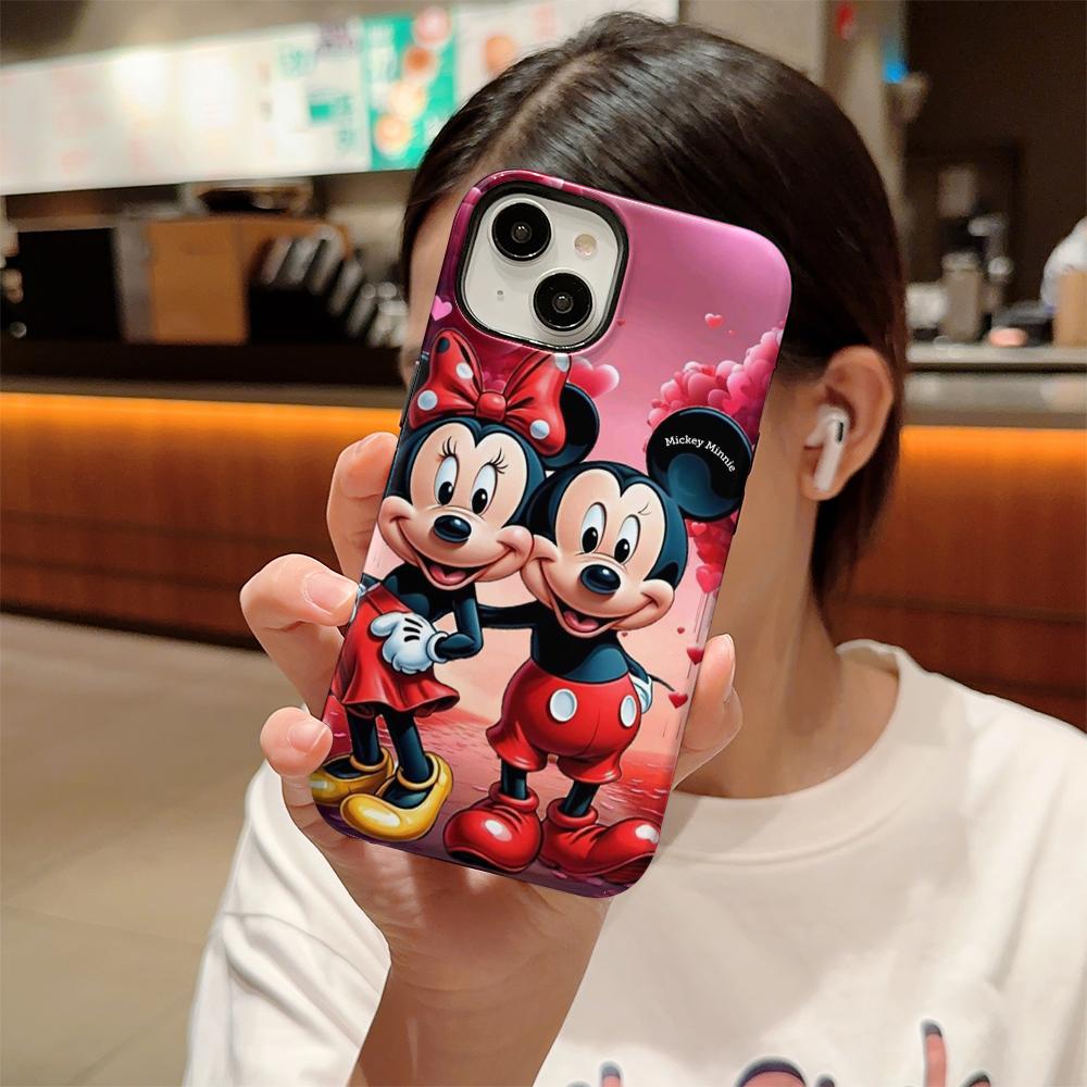 Disney phone case, double-layer protective cover, suitable for iPhone X/XS/SE/7/8/11/12/13/14/15/16/17 Pro Max Plus