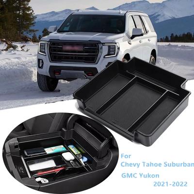 For Chevy Tahoe Suburban and GMC Yukon 2022 Car Armrest Storage Box Center Console Organizer Tray Auto Accessories