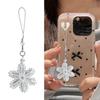 Snowflake Charm Mobile Phone Strap Accessory With Flashing White Crystals Beads Fashion Accessory for Christmas Gifts