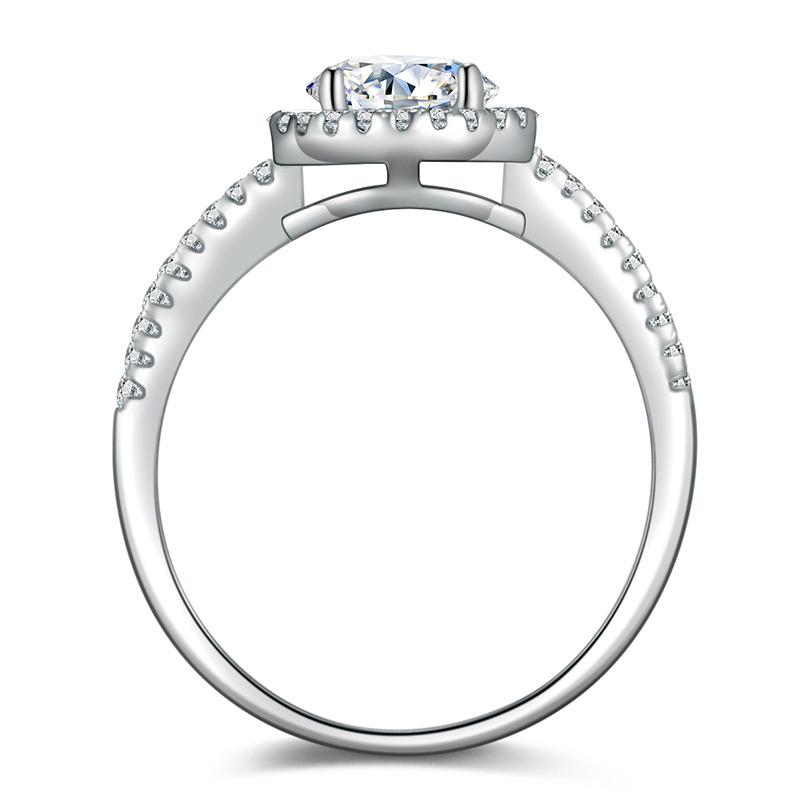 Lindon Classic Copper Alloy Zircon Ring Ladies Jewelry Wedding Promise Party Gift