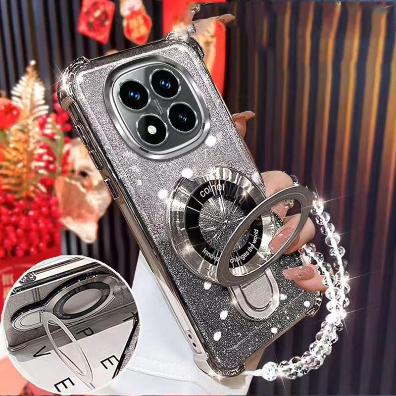For Infinix Note 50 Note50 50X 50S Hot 50 Pro Plus Pro+ 50i Shockproof Phone Case Glitter Magnetic Bracket Holder Bracelet Cover