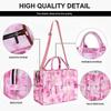 Canvas Tote Bag For Women - Travel Tote Bag Purse With Zipper Fashion Shoulder Bag Handbag(13  9.84  4.92 Inches)