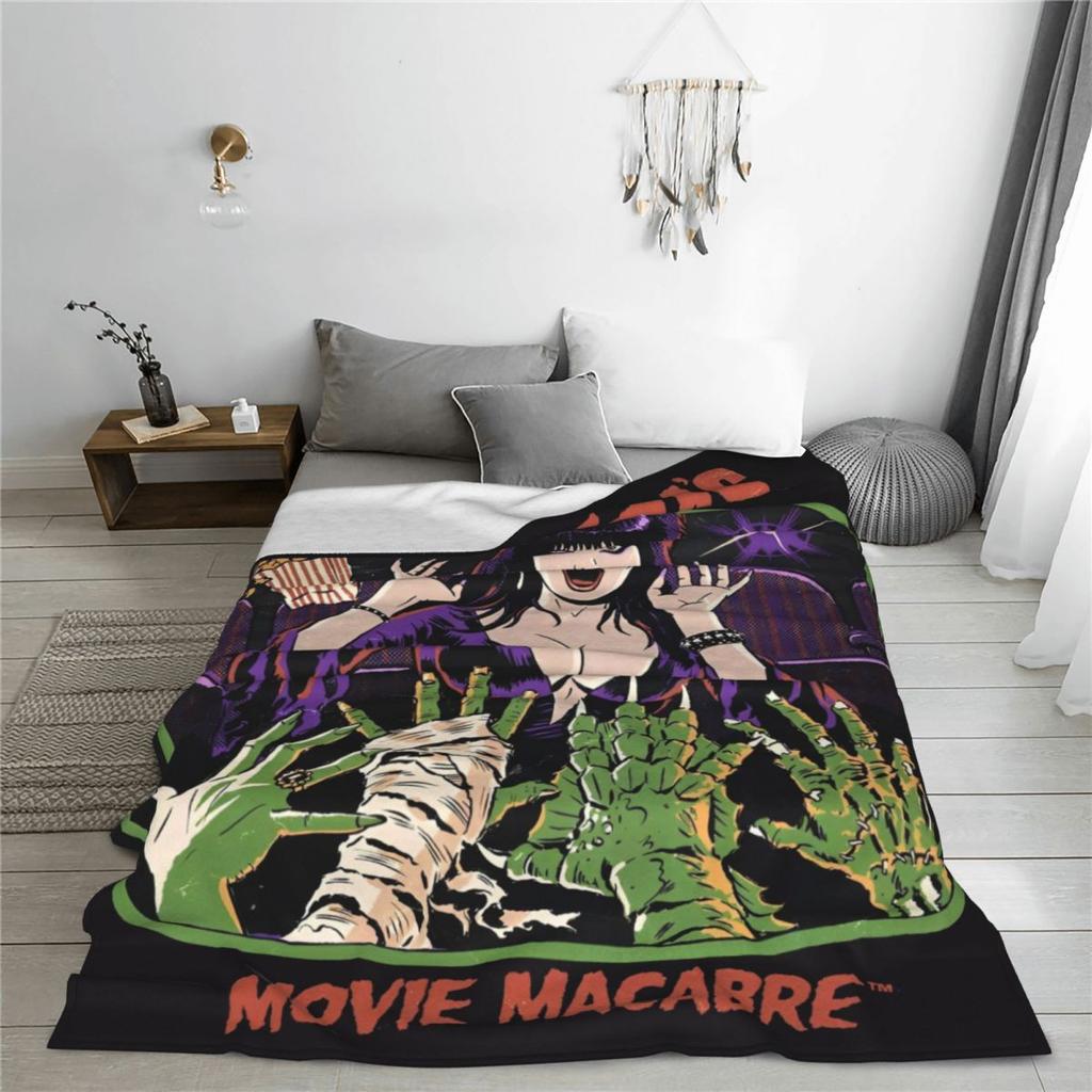 Elviras Mistress Of The Dark Movie Flannel Blankets Horror Comedy Soft Throw Blanket for Couch Bed Bedspread Sofa Bed Cover