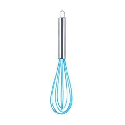 Silicone Manual Egg Beater with Stainless Steel Handle