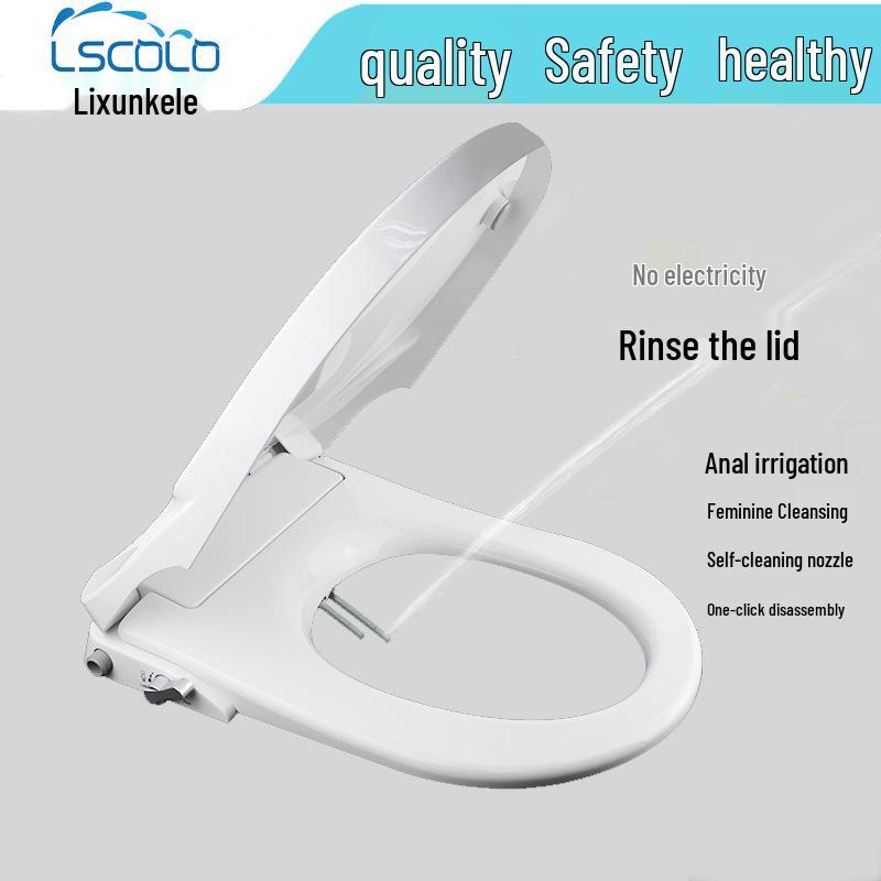 Smart Bidet Toilet Seat Cover with Water Spray Cleanser, No Electricity Needed