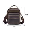 Fashion and casual first-layer cowhide men's bag, vertical style with cover head, one shoulder diagonal span bag, genuine leather messenger men's bag.