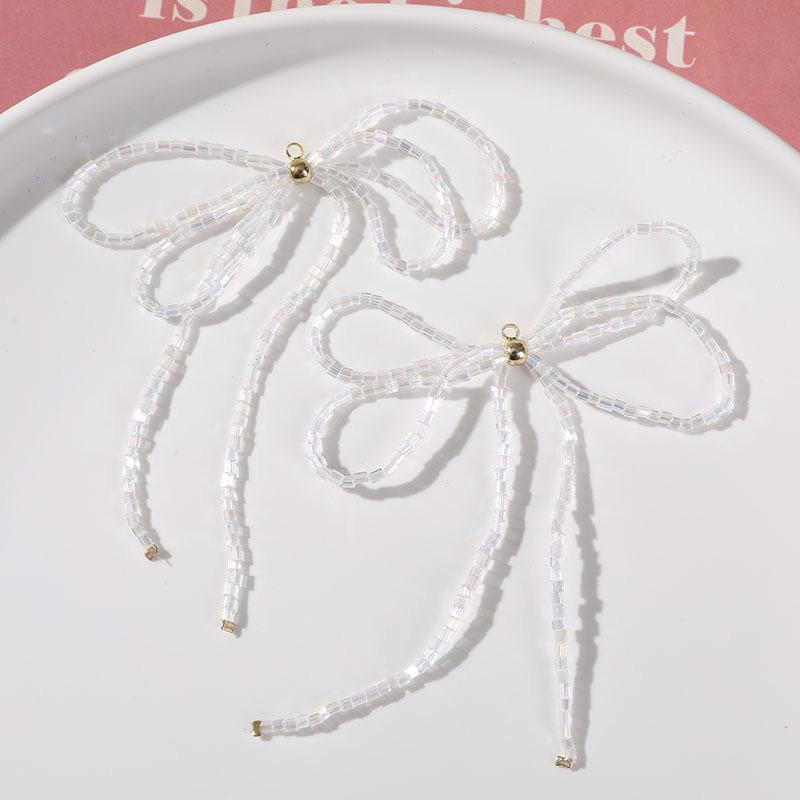 Bow Tassel Pearl Earrings - Elegant Shoelace Design for Women