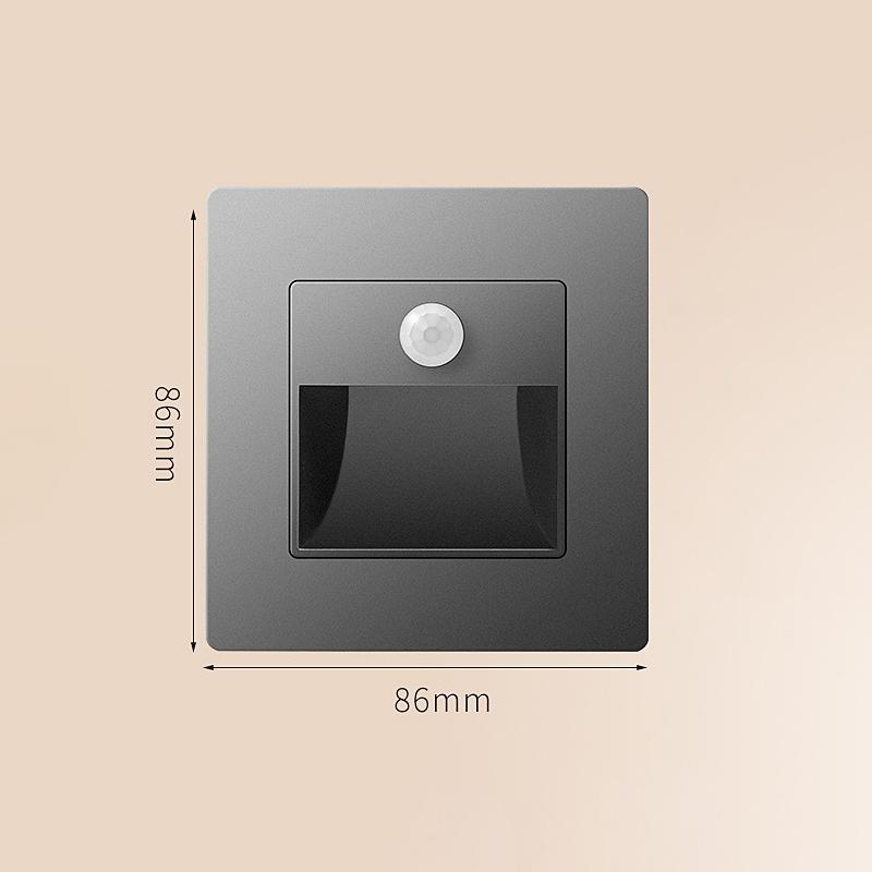 

Simple LED Wall Lamp Intelligent Sensing Night Light Embedded Indoor LED Step Light for Hallway Staircase Decorative Lighting warm yellow light&AC 85-265V
