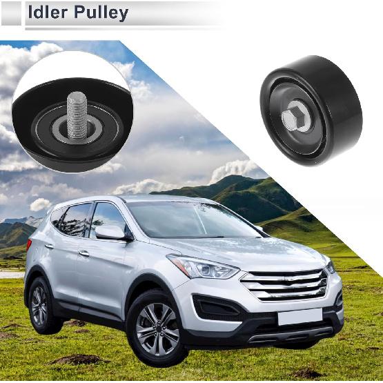 Drive Belt Idler Pulley for Kia Sportage 2011-2016 for Hyundai Santa Fe 10-12 Serpentine Tensioner Pulley Idler No.2528725000/2528725110 1 Pc