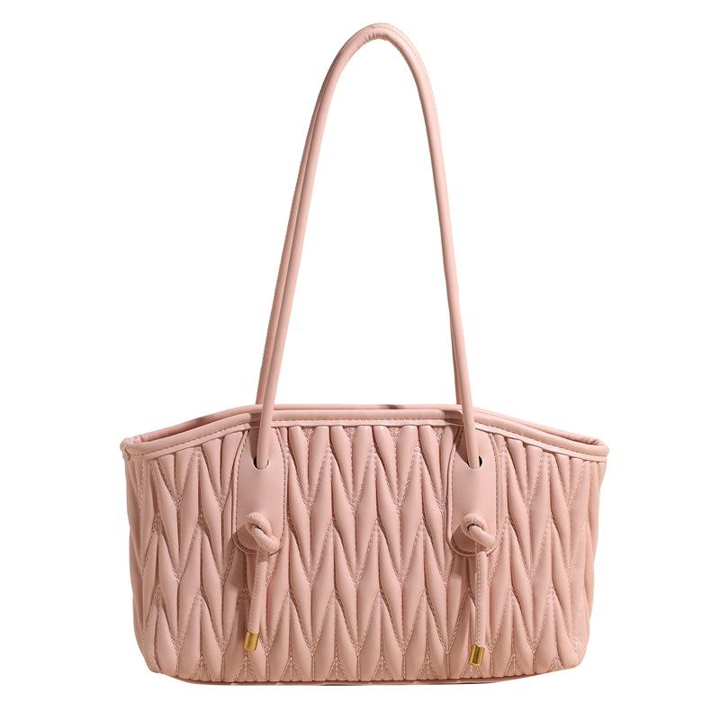 Premium sense niche fashion casual large capacity tote bag women's 2025 winter new Korean version trendy pleated shoulder bag