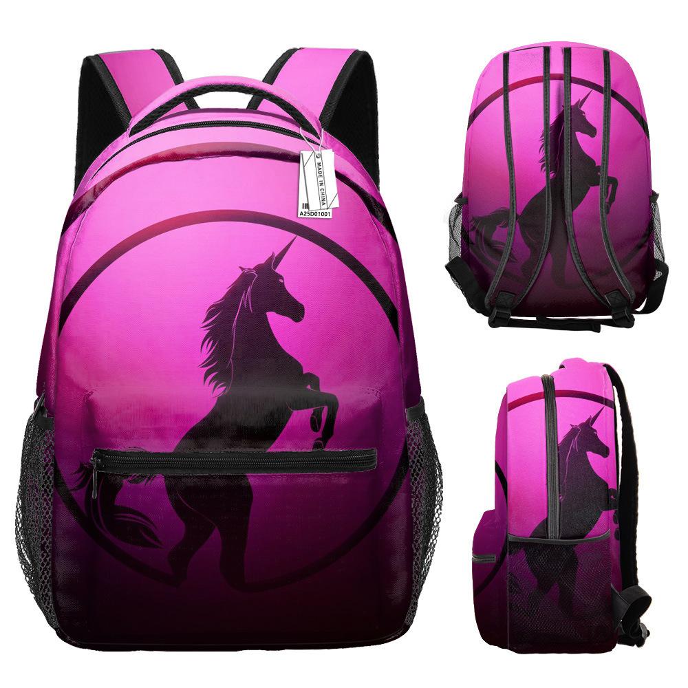 Classic Kpop Youthful School Bags Unisex Cool Unicorn Travel Bags 3D Print Oxford Waterproof Notebook Shoulder Backpacks