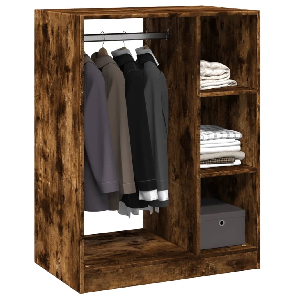 Wardrobe Smoked Oak Finish 77 x 48 x 102 cm Engineered Wood