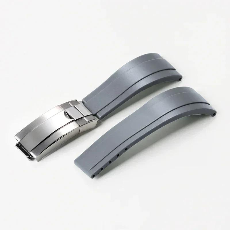 20mm Silicone Strap for Rolex GMT Daytona Submariner Diving Stainless Steel Buckle Men Women Waterproof Rubber Watch Bracelet