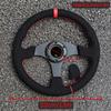 13inch Suede Leather Sim Race Steering Wheel JDM Rally Racing Sports Steering Wheel