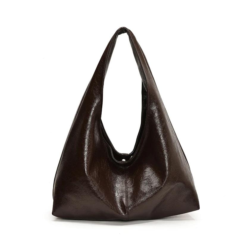 Design Large PU Leather Hobo Underarm Bags Lady Winter Shoulder Bag for Women 2026 New Trend Y2K Handbags and Purses