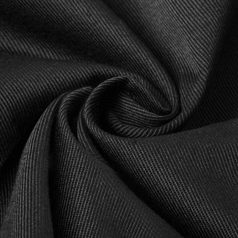 [Ibutsu-shi] Men's Plain Apron, Waist-Length, Unisex, for Chefs, Waiters, and Kitchen Cooks, Restaurants, and Coffee Shops (Black, Size L)