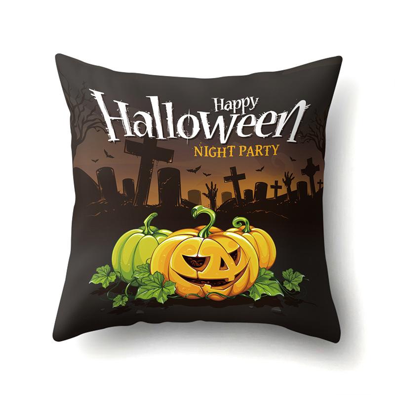 Halloween Polyester Pillowcase Car Pumpkin Sofa Cushion Cover Office Home Living Room Pillowcase