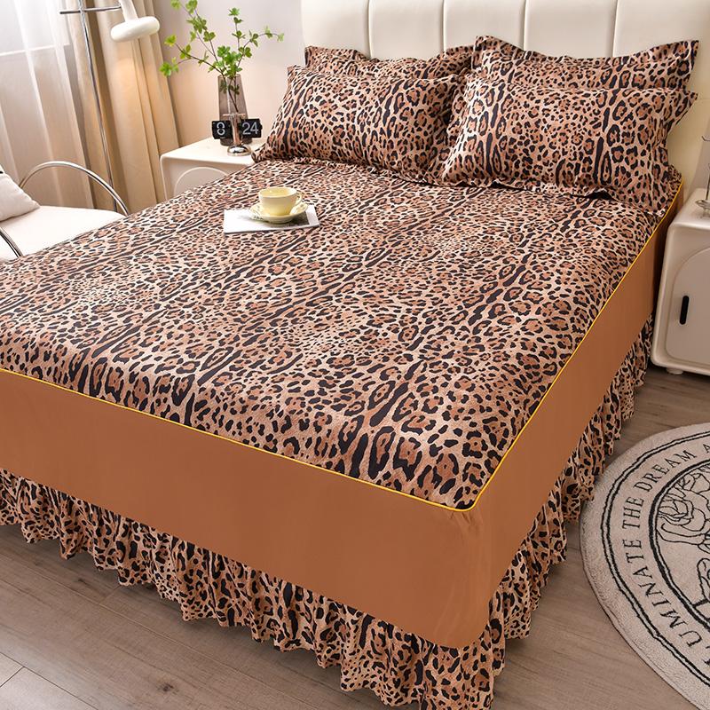 Floral Style Bed Skirt Skin-friendly Bed Covers Non-slip Mattress Protectors Roupa De Cama Printed Bedspread (No Pillowcase)