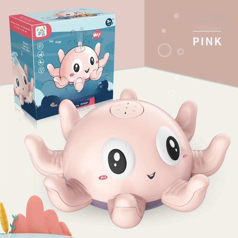 

Baby Bath Toys Spray Water Shower Bathing Toys for Kids Electric Whale Bath Ball with Light Music LED Light Toys Bathtub Toy Playing with water toys розовый