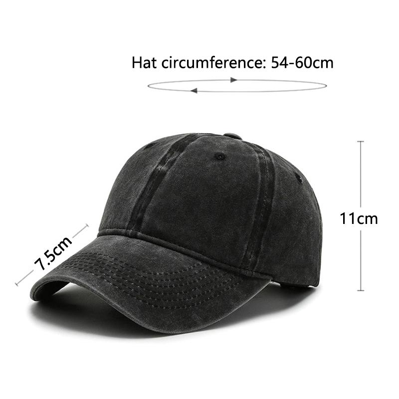 Men Women Baseball Cap Casual Unisex Baseball Cap Vintage Washed Cotton Fits Breathable Adjustable Solid Color Hip-Hop Dad Hat