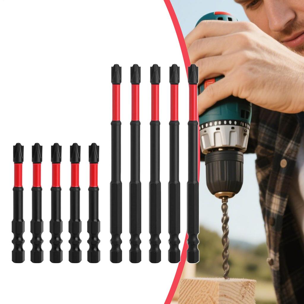 Screwdriver Bit Set 10 Pieces Steel Screwdriver Bits Multipurpose Anti-Slip Heavy Duty Screw Removal Tool For Home Improvement