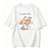 Wounisex Tshirt Cotton Summer The Cat That Always Wants To Sleep Pattern Prints T Shirt Oneck Soft Loose Tops Basic Wounisex Clothes